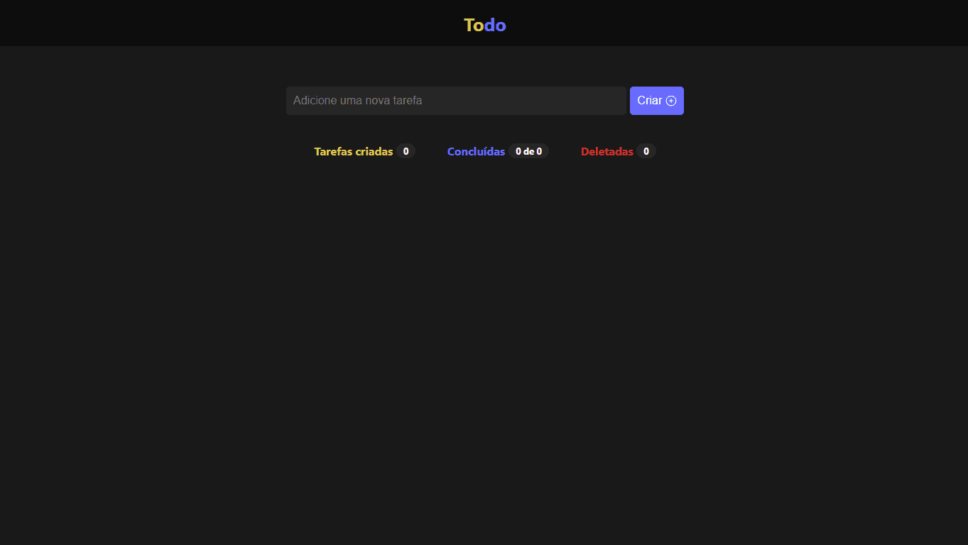 Imagem do projeto - Todo-List - React